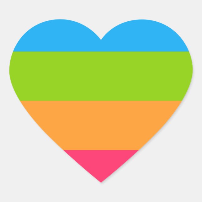 Panoromantic Pride Flag Heart Sticker (Front)