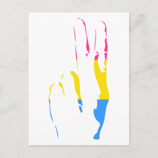 pans pride peace sign postcard