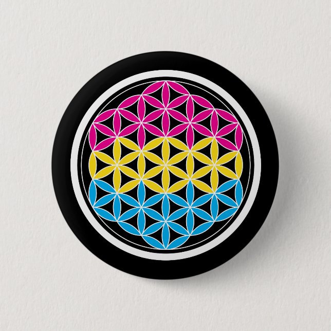 panSacred geometry 6 Cm Round Badge (Front)