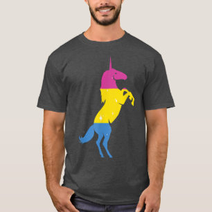 Panseuality Flag Unicorn Pan Pride Month LGBTQ Pan T-Shirt