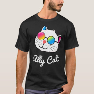 Pansexual Ally Pride Cat Sunglasses Lgbtq Pansexua T-Shirt