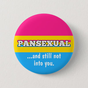 Pansexual and still not into YOU funny pan pride 6 Cm Round Badge