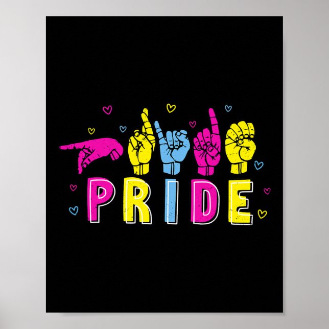 Pansexual ASL Pride Pan Rainbow Sign Language Deaf (Front)