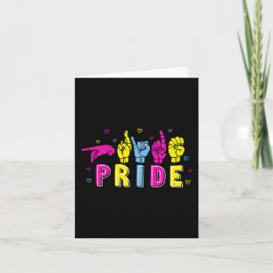 Pansexual ASL Pride Pan Rainbow Sign Language Deaf Card