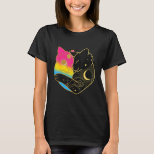 Pansexual Cat Heart Pan Pride Flag Lgbt Gay Festiv T-Shirt