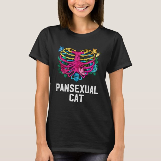Pansexual Cat Pan LGBTQ Nonbinary Pride Friends An T-Shirt (Front)
