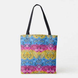 Pansexual Dragon Damask - Pride Flag Colours Tote Bag