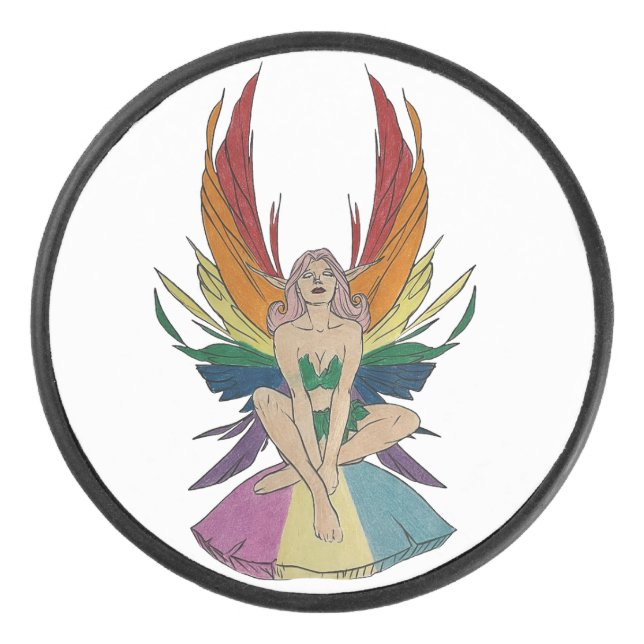 Pansexual Faerie Hockey Puck (Front)