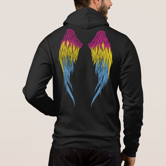 Pansexual Flag - Angel Wings  Hoodie (Back)