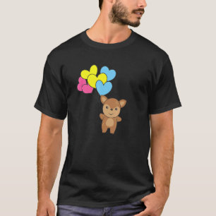 Pansexual Flag Balloon Hearts Pride Lgbtq Deer T-Shirt