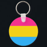 Pansexual Flag Button Keychain<br><div class="desc">Pansexual Flag Button Keychain by PikesPeakMarket</div>