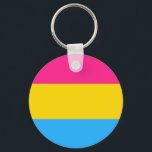 Pansexual Flag Button Keychain<br><div class="desc">Pansexual Flag Button Keychain by PikesPeakMarket</div>