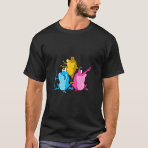 Pansexual Flag Colour Frogs Subtle Pan Pride Lgbtq T-Shirt