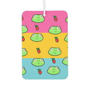 Pansexual Flag Frogcore and Strawberry Lover Car Air Freshener