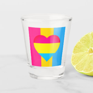 Pansexual Flag, Heart & Pride community / gender Shot Glass