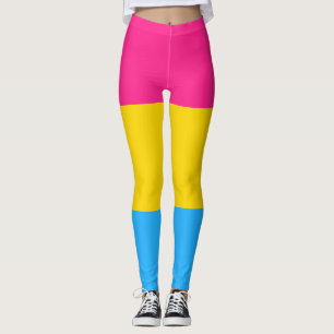 Pansexual Flag Pink Yellow Blue Striped LGBT Leggings