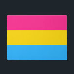 Pansexual Flag & Pride community house mat / LGBT<br><div class="desc">Doormat / House Mats: Pansexual Flag & Pride community symbol for the pansexual community to increase its visibility and recognition,  and distinguish itself from bisexuality. The colours cyan,  magenta,  and yellow stand for those who identify as men,  women and non-binary people.</div>
