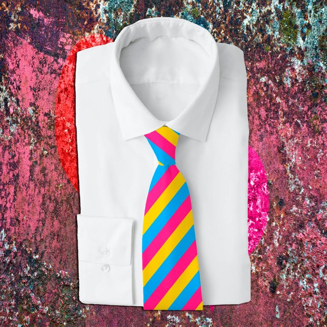 Pansexual Flag, Stripes & Pride community business Tie (Creator Uploaded)