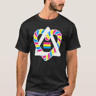 Pansexual Flag Triangle Heart LGBT Pan Pride T-Shirt