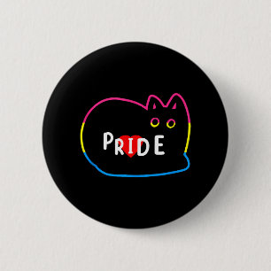 Pansexual Gay Pride Rainbow Cat Kitten Lover LGBT 6 Cm Round Badge