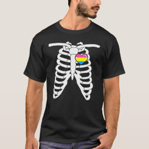 Pansexual Halloween Pride Skeleton Lgbtq Gay Hal T-Shirt