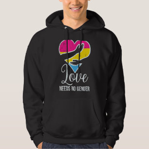 Pansexual Heart Hug Love Needs No Gender Pan Pride Hoodie