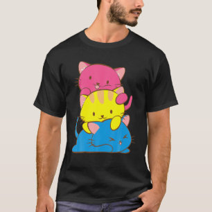 Pansexual Kawaii Cat Anime Art Cute Pan Pride T Sh T-Shirt