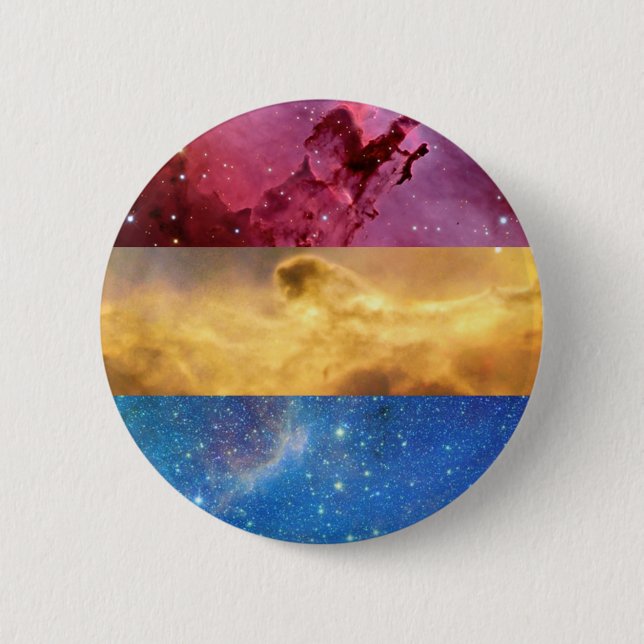 Pansexual nebula flag pin (Front)