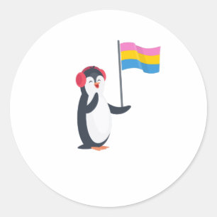 Pansexual Penguin Pan Pride Month LGBT Classic Round Sticker