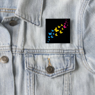 Pansexual Pride Butterfly Trail 15 Cm Square Badge