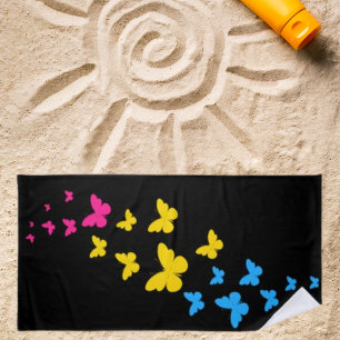 Pansexual Pride Butterfly Trail Beach Towel