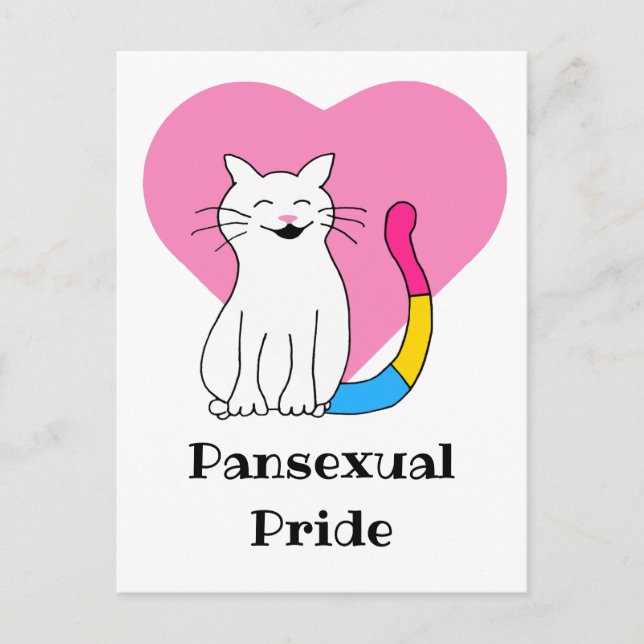 Pansexual Pride Cat Postcard (Front)