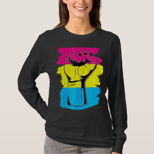 Pansexual Pride Fist Pansexuality Flag Queer Pan P T-Shirt