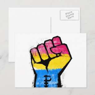 Pansexual Pride Fist Postcard