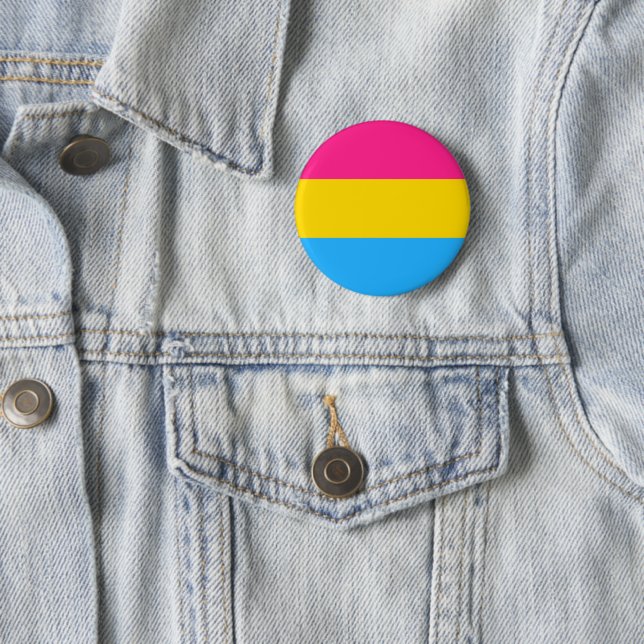 Pansexual Pride Flag 6 Cm Round Badge (In Situ)