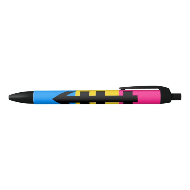Pansexual Pride Flag Black Ink Pen (Top)