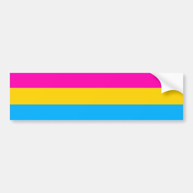 Pansexual pride flag bumper sticker (Front)