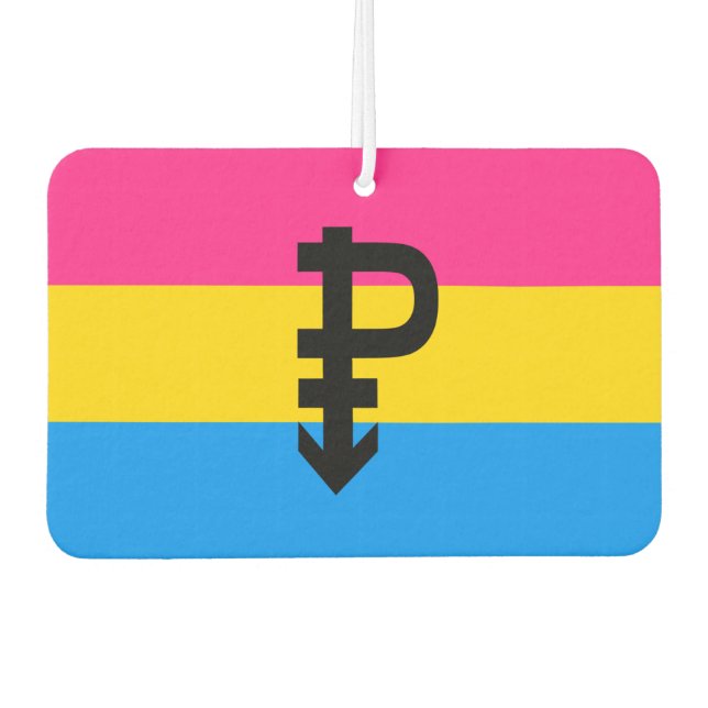 Pansexual Pride Flag Car Air Freshener (Front)