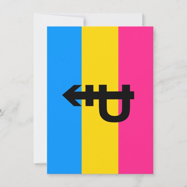 Pansexual Pride Flag Holiday Card (Front)