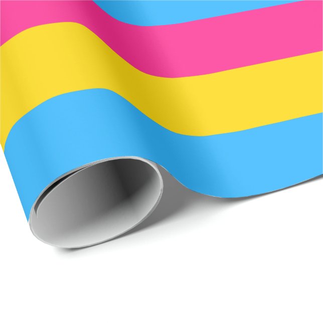 Pansexual Pride Flag Horizontal Wrapping Paper (Roll Corner)