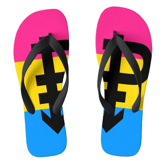 Pansexual Pride Flag Jandals (Footbed)