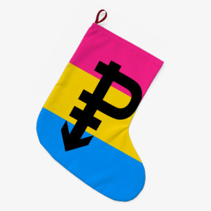 Pansexual Pride Flag Large Christmas Stocking