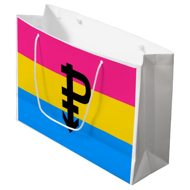 Pansexual Pride Flag Large Gift Bag (Front Angled)