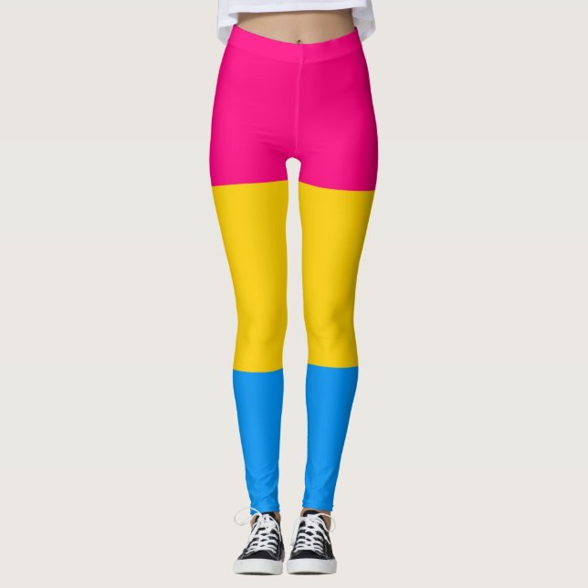 Pansexual Pride Flag Leggings (Front)