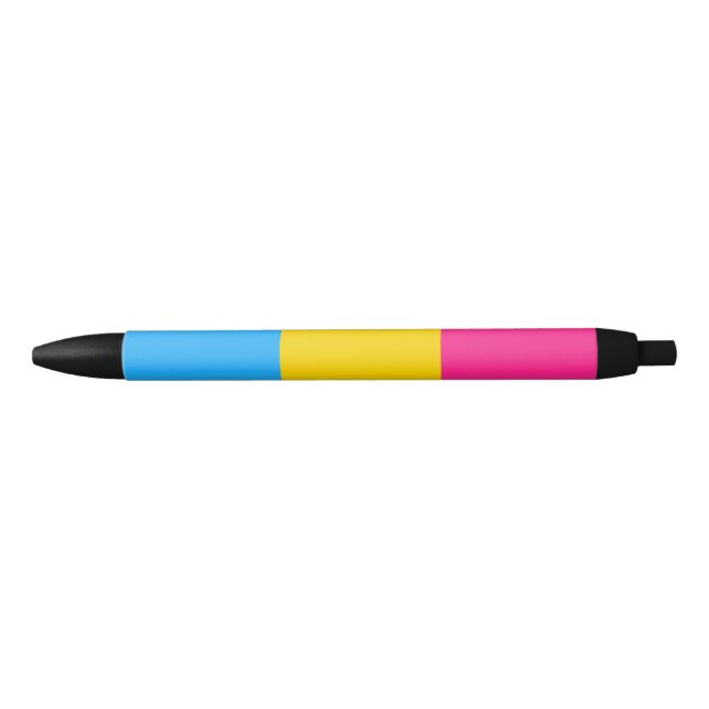 Pansexual Pride Flag LGBTQ Black Ink Pen (Front)