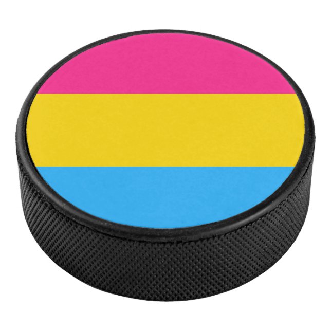 Pansexual Pride Flag LGBTQ Hockey Puck (3/4)