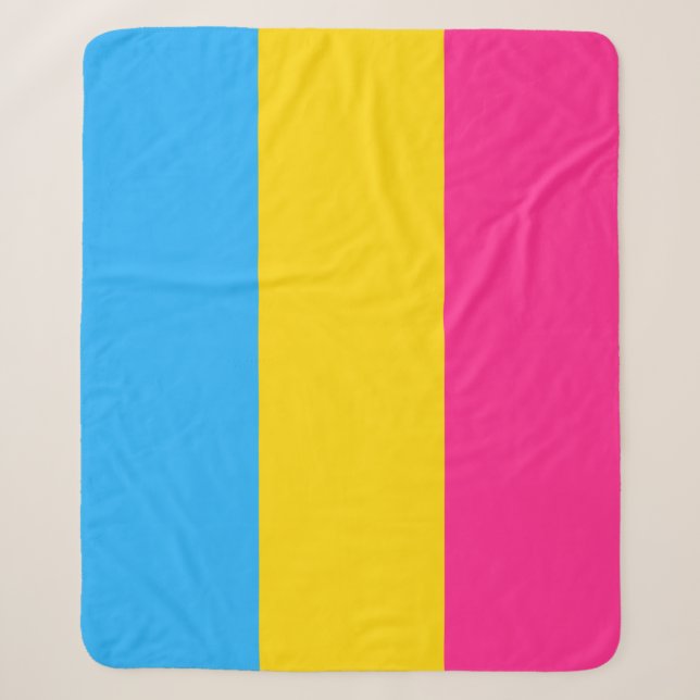 Pansexual Pride Flag LGBTQ Sherpa Blanket (Front)