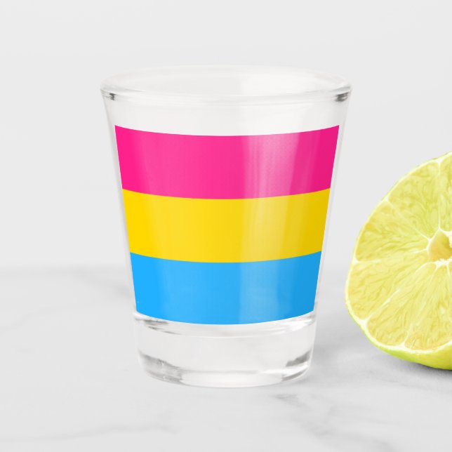 Pansexual Pride Flag LGBTQ Shot Glass (Front)