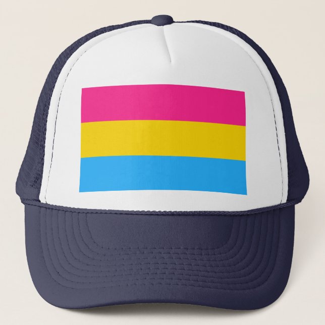 Pansexual Pride Flag LGBTQ Trucker Hat (Front)