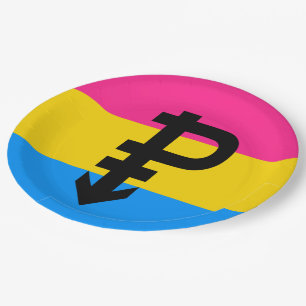 Pansexual Pride Flag Paper Plate